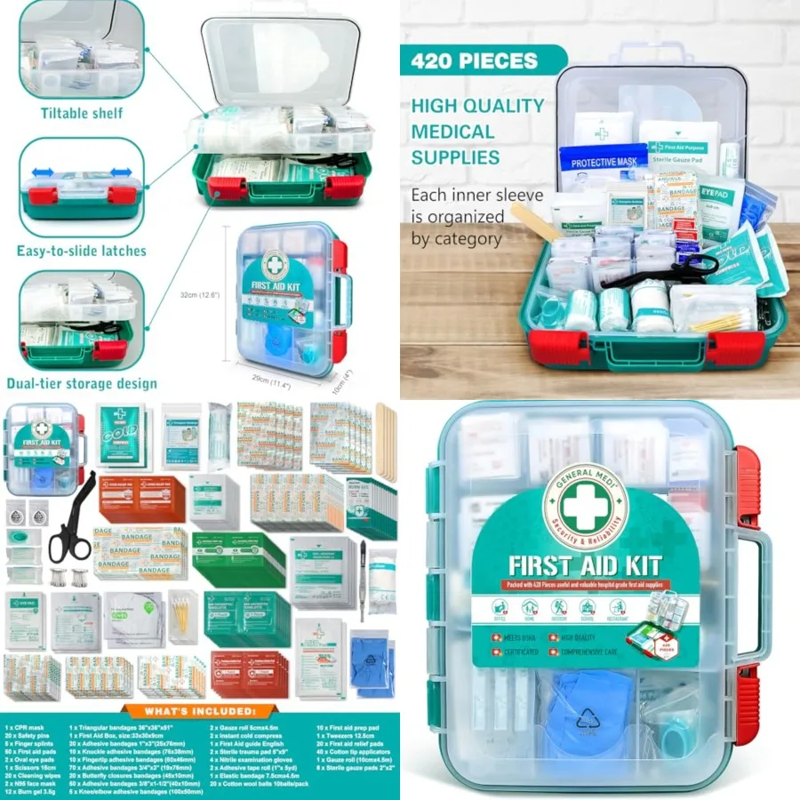 General Medi Professional First Aid Kit - HardCase First Aid Box - Contains Premium Medical Supplies for Travel, Home, Office,
General Medi Professional First Aid Kit - HardCase First Aid Box - Contains Premium Medical Supplies for Travel, Home, Office,