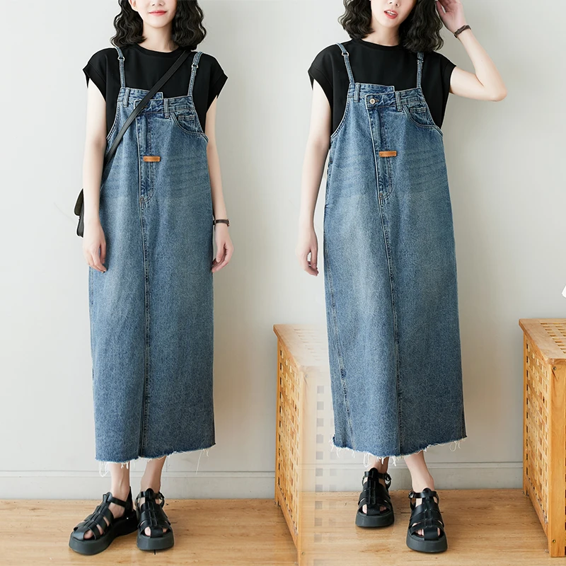 Women's Denim Halter Dress Retro Orange Bellflower Summer 2024 New Style Spring Autumn Vintage Waist-Cinching Gown
Women's Denim Halter Dress Retro Orange Bellflower Summer 2024 New Style Spring Autumn Vintage Waist-Cinching Gown