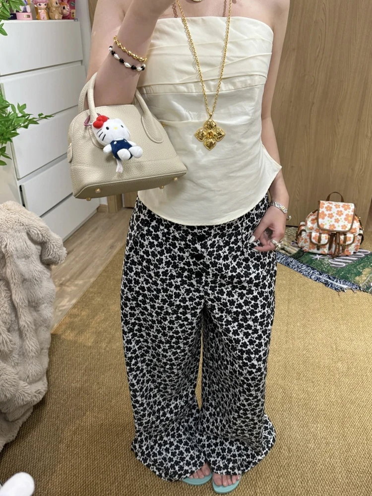 Loose Low Waist Han Hanflax Silk Casual Pants Multi Buttons Wide Leg Pants Commute Style Simple Design Summer Collection
Loose Low Waist Han Hanflax Silk Casual Pants Multi Buttons Wide Leg Pants Commute Style Simple Design Summer Collection