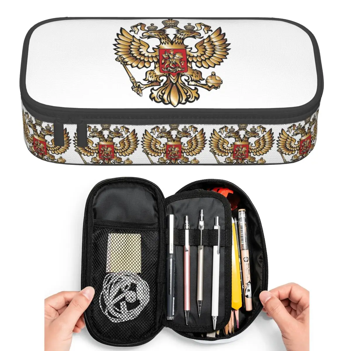 Coat Of Arms Of Russia Russian Flag Pencil Cases for Student Pen Box Pencil Bag Big Capacity Pencil Pouch Pen Holder
Coat Of Arms Of Russia Russian Flag Pencil Cases for Student Pen Box Pencil Bag Big Capacity Pencil Pouch Pen Holder