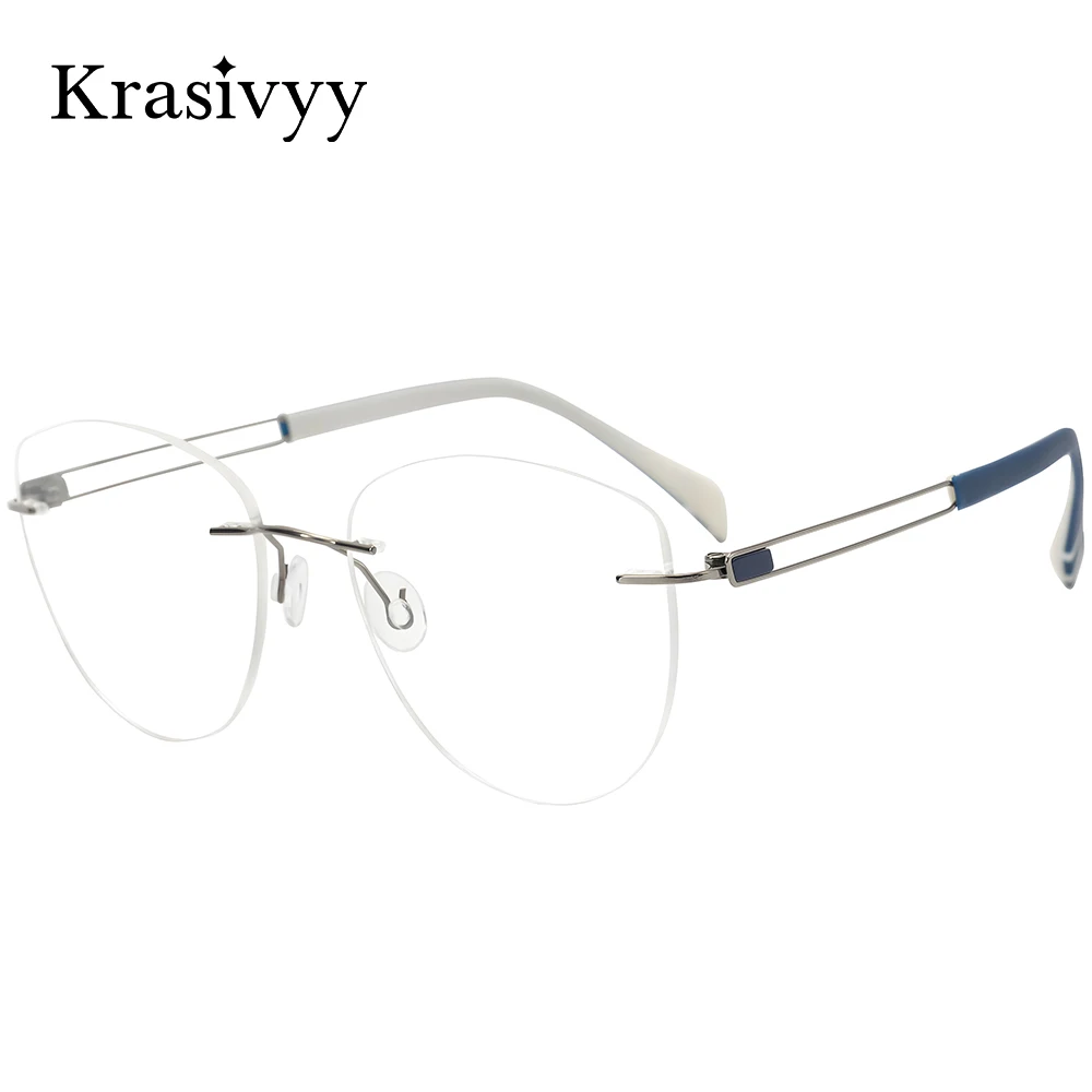 Krasivyy Pure Titanium CatEye Rimless Glasses Frame Women Ultralight European Prescription Eyewear Men Brand Optical Eyeglasses
Krasivyy Pure Titanium CatEye Rimless Glasses Frame Women Ultralight European Prescription Eyewear Men Brand Optical Eyeglasses