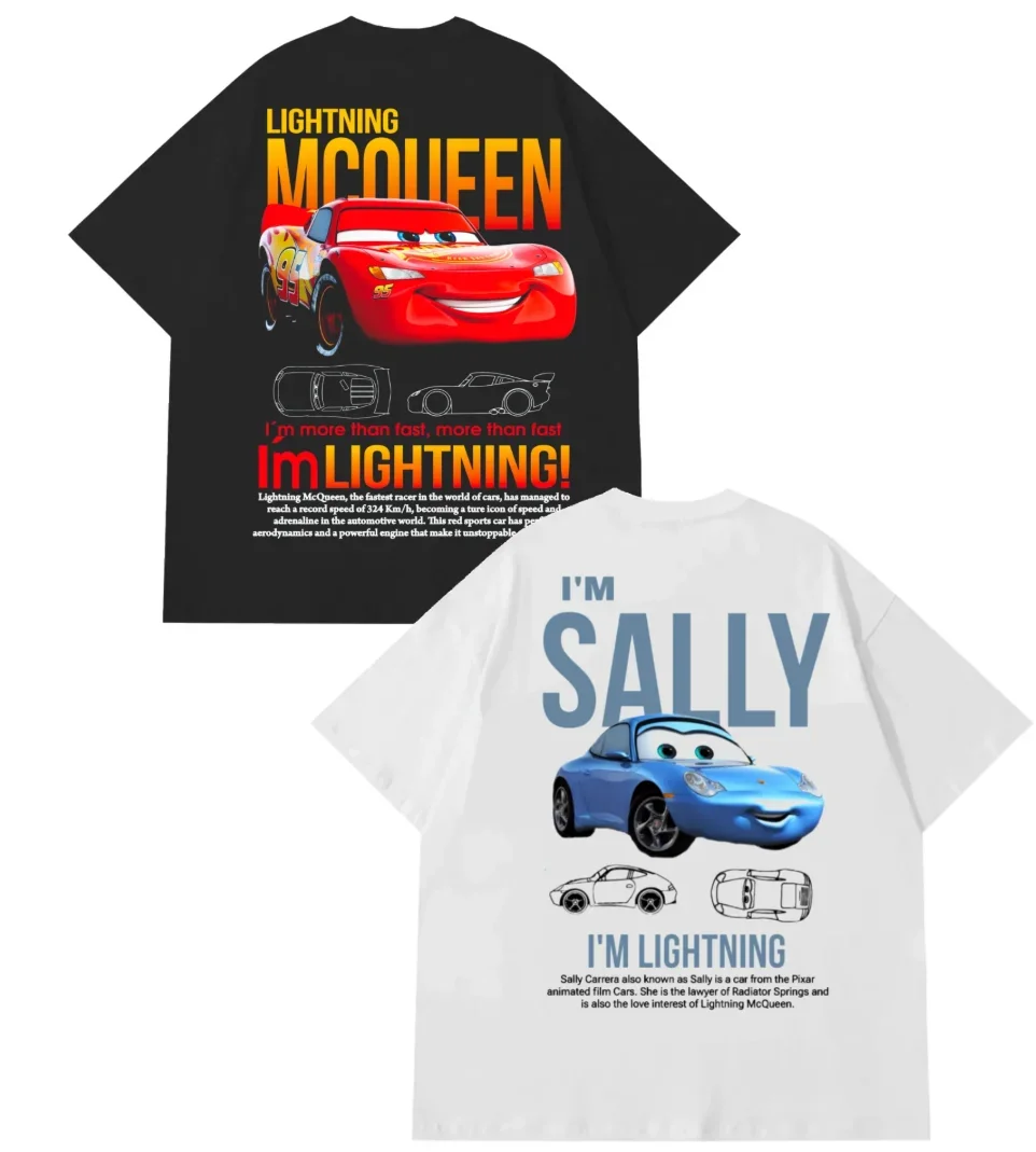 Семейная летняя мужская и женская футболка с рисунком Sally I'm Lightning Cars McQueen, аксессуары, забавный хлопковый топ для пар, детская футболка
Семейная летняя мужская и женская футболка с рисунком Sally I'm Lightning Cars McQueen, аксессуары, забавный хлопковый топ для пар, детская футболка