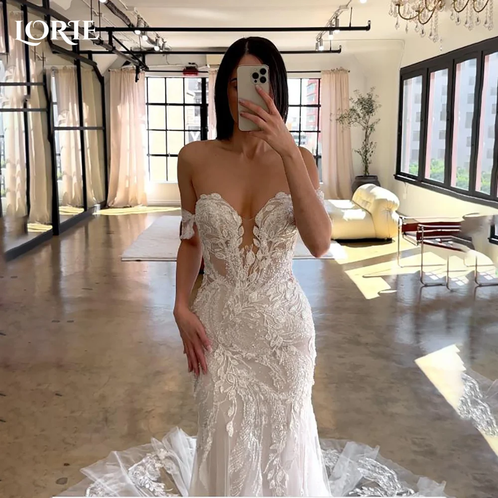 LORIE Vintage Glitter Lace Wedding Dress A-Line Shiny Off Shoulder Sweetheart Bridal Gown Princess Sparkly Bride Gown Customized
LORIE Vintage Glitter Lace Wedding Dress A-Line Shiny Off Shoulder Sweetheart Bridal Gown Princess Sparkly Bride Gown Customized