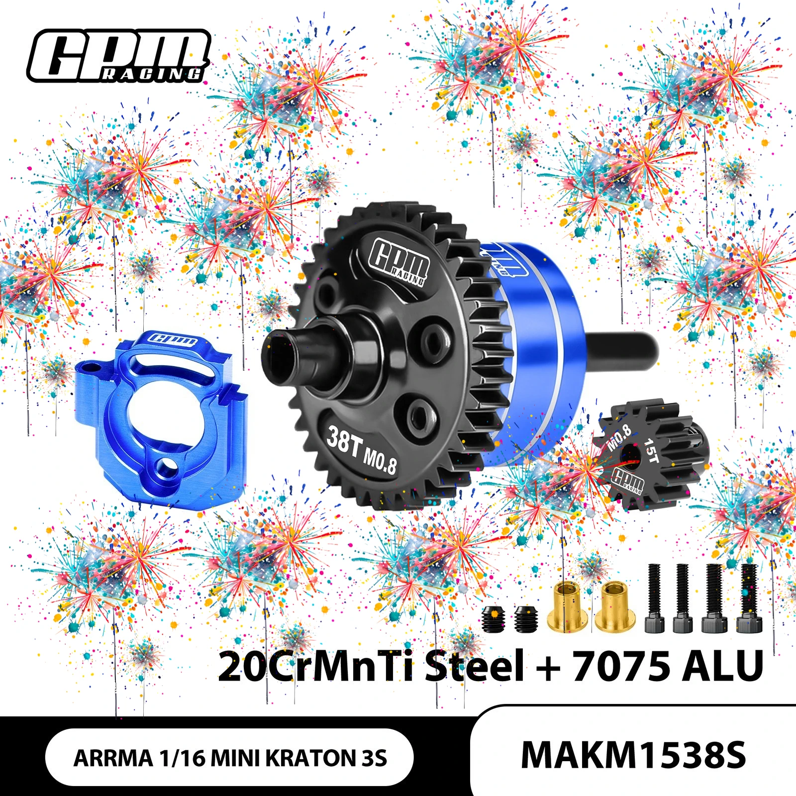 GPM 20CrMnTi +7075 Alu Center Diffs 38T/0.8M&Motor Plate&Pinion Gear 15T For ARRMA 1/16 Mini Kraton 3S ARA-2985
GPM 20CrMnTi +7075 Alu Center Diffs 38T/0.8M&Motor Plate&Pinion Gear 15T For ARRMA 1/16 Mini Kraton 3S ARA-2985