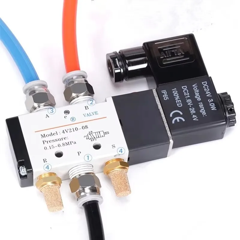 5Way 2 Position Airtac Electric Solenoid Valve 4V210-08 1/4" Port Size DC12V,24V. AC110V,220V, Pneumatic parts air control valve
5Way 2 Position Airtac Electric Solenoid Valve 4V210-08 1/4" Port Size DC12V,24V. AC110V,220V, Pneumatic parts air control valve