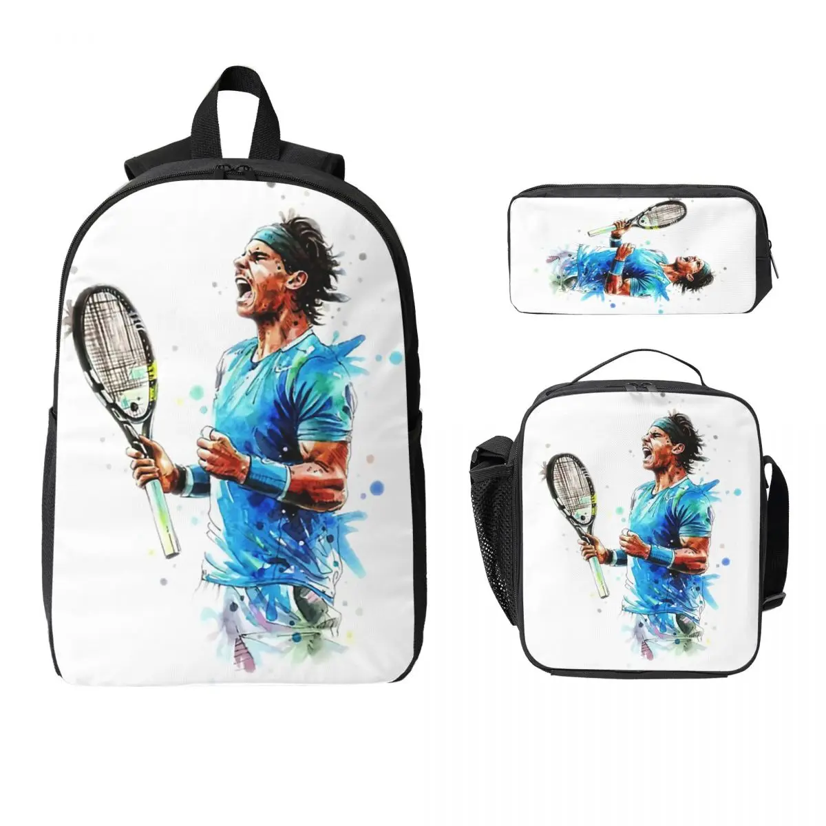 Art Rafael Nadal Backpack Student Boys Girls BookBag School Bag Computer Shoulder Bags 3ps Insulated Lunch Bag Pencil Case
Art Rafael Nadal Backpack Student Boys Girls BookBag School Bag Computer Shoulder Bags 3ps Insulated Lunch Bag Pencil Case