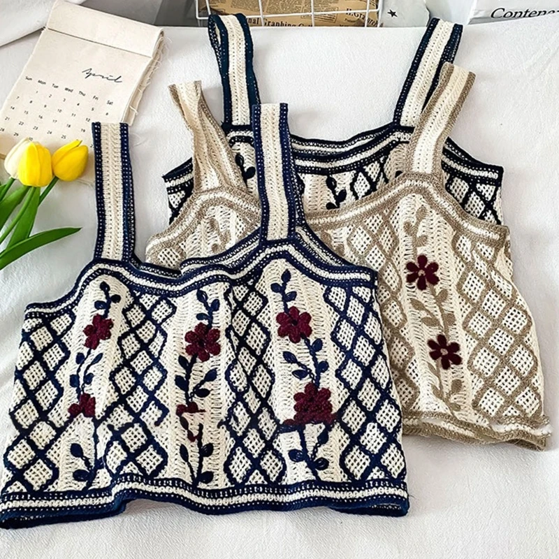 Женский винтажный трикотажный свитер без рукавов, ажурный вязаный крючком Топ контрастных цветов, укороченный топ с фестонами и отделкой
Женский винтажный трикотажный свитер без рукавов, ажурный вязаный крючком Топ контрастных цветов, укороченный топ с фестонами и отделкой
