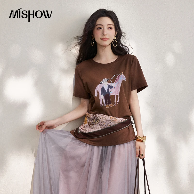 MISHOW Short Sleeved Round Neck Pony Printed T-Shirt For Women Summer 2026 New Daily Versatile Casual Cotton Tee MXF25T1621
MISHOW Short Sleeved Round Neck Pony Printed T-Shirt For Women Summer 2026 New Daily Versatile Casual Cotton Tee MXF25T1621