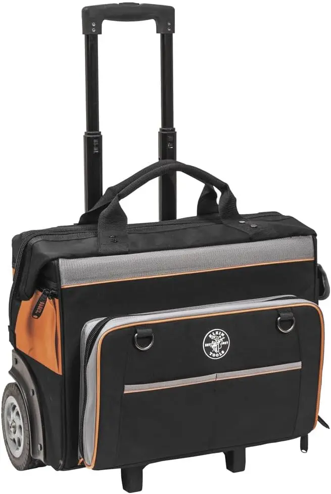 Heavy Duty Rolling Tool Bag with 24 Pockets, Water Resistant, 6-Inch Wheels, Load Tested to 200 lbs
Heavy Duty Rolling Tool Bag with 24 Pockets, Water Resistant, 6-Inch Wheels, Load Tested to 200 lbs