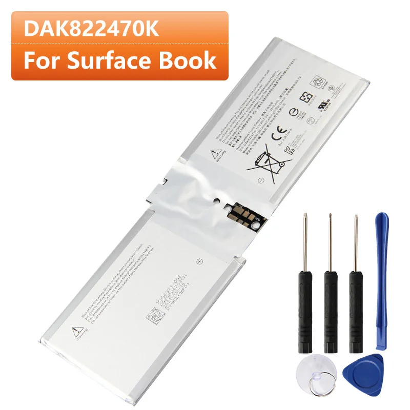 Запасная батарея DAK822470K для Microsoft Surface Book 1703 G3HTA020H, перезаряжаемая батарея 2387 мАч с бесплатными инструментами
Запасная батарея DAK822470K для Microsoft Surface Book 1703 G3HTA020H, перезаряжаемая батарея 2387 мАч с бесплатными инструментами