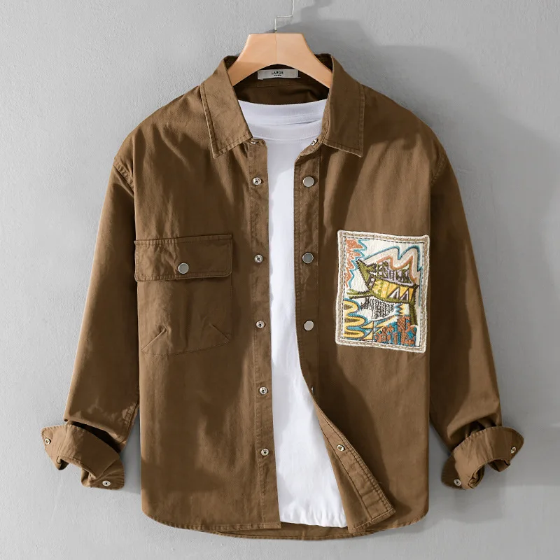 Youth Casual Sle Embroidered Jaet Loose Fit Tee Dimensional Texture Men's Autumn Spring Faion Workwear Coat
Youth Casual Sle Embroidered Jaet Loose Fit Tee Dimensional Texture Men's Autumn Spring Faion Workwear Coat