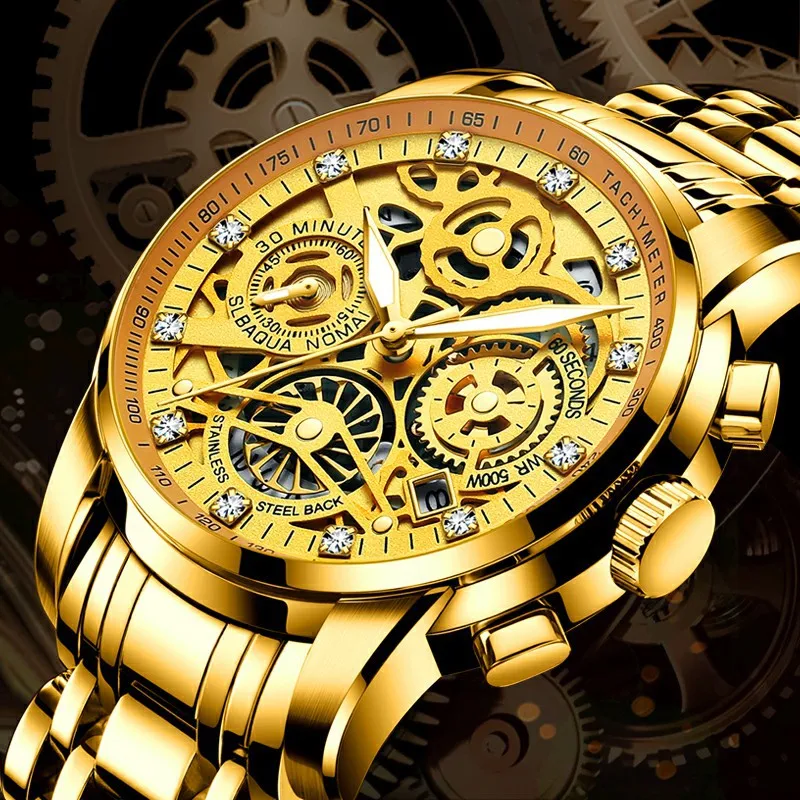 Amazon Hot Sale Luxury Gold Men's Watch, Waterproof Stainless Steel Quartz Wristwatch with Premium Look
Amazon Hot Sale Luxury Gold Men's Watch, Waterproof Stainless Steel Quartz Wristwatch with Premium Look