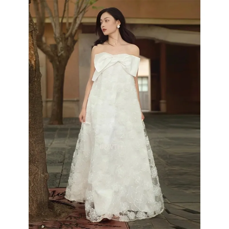 French Sexy Light Wedding Dress 2025 Elegance Tube Top High Waist Materni Wedding Bride Lace Embroider Wedding Morning Gowns
French Sexy Light Wedding Dress 2025 Elegance Tube Top High Waist Materni Wedding Bride Lace Embroider Wedding Morning Gowns