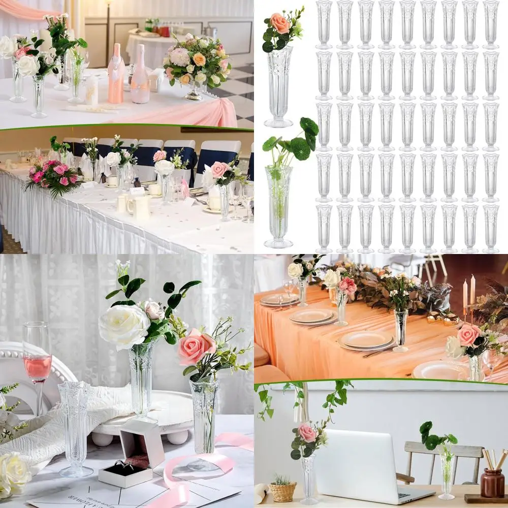 6 Clear Plastic Flower Vases, 48-Pack for Wedding Centerpieces, Home Decor, and Party Supplies
6 Clear Plastic Flower Vases, 48-Pack for Wedding Centerpieces, Home Decor, and Party Supplies