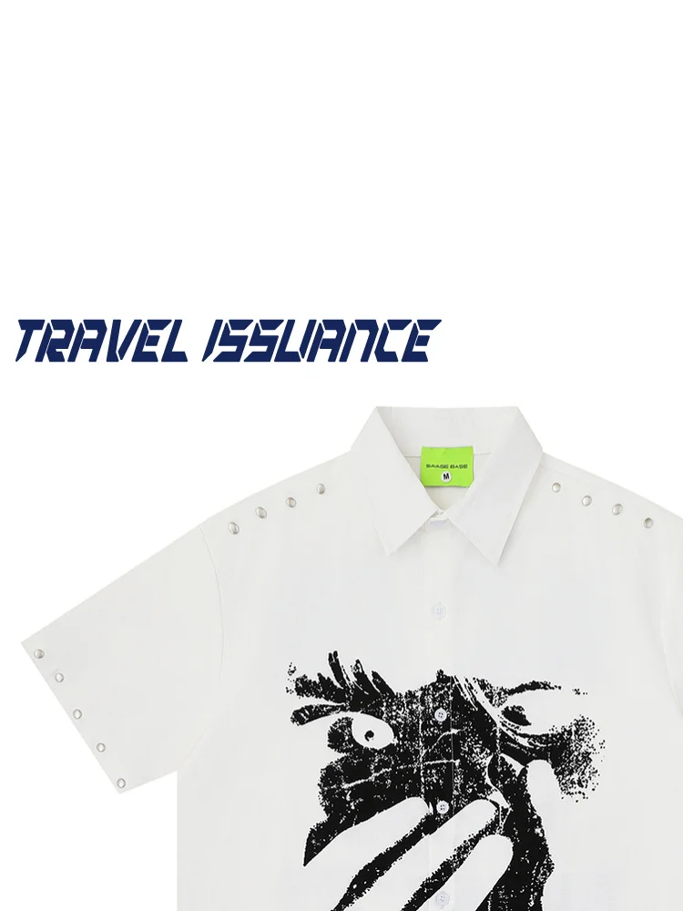 Travel Issuance Abstract Graffiti Dark Nail Print Design Loose Short Sleeve Shirt Casual Style Cotton Youth Summer Breathable
Travel Issuance Abstract Graffiti Dark Nail Print Design Loose Short Sleeve Shirt Casual Style Cotton Youth Summer Breathable