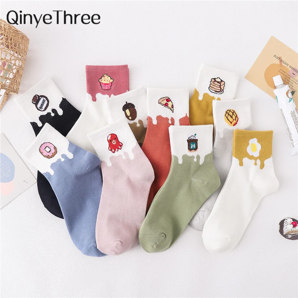 5 Pairs/Lot Girls' Funny Happy Cartoon Foods Pizza Omelette Donut Ice Cream Cake Lovely Fresh Milk Stitching Candy Color Socks
5 Pairs/Lot Girls' Funny Happy Cartoon Foods Pizza Omelette Donut Ice Cream Cake Lovely Fresh Milk Stitching Candy Color Socks