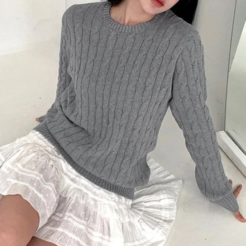 Retro lazy crewneck sweater twist pullover knitwear autumn and winter loose all-match casual top
Retro lazy crewneck sweater twist pullover knitwear autumn and winter loose all-match casual top