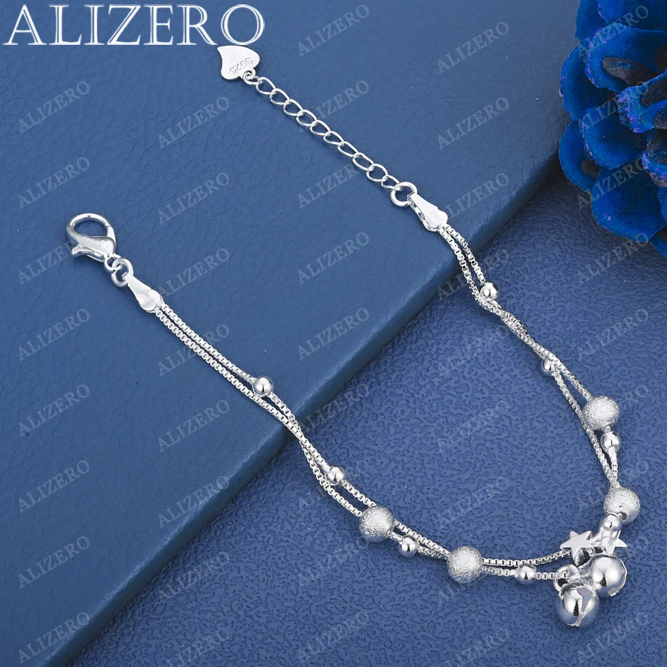 ALIZERO 925 Sterling Silver Box Chain Bells Beads Star Bracelets Wedding Party Gift Jewelry Girl Cute Accessories
ALIZERO 925 Sterling Silver Box Chain Bells Beads Star Bracelets Wedding Party Gift Jewelry Girl Cute Accessories