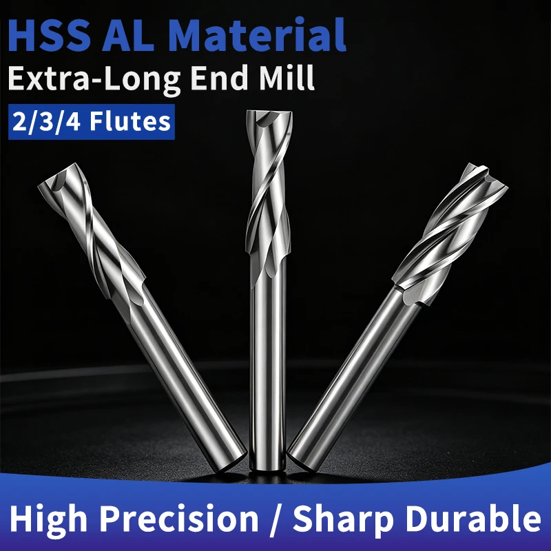 UT TAP HSS Exral-Long End Mills Metal Cutter D2-D40mm 2 3 4 Flutes Aluminum Milling Tool Bit High Precision 1PCS
UT TAP HSS Exral-Long End Mills Metal Cutter D2-D40mm 2 3 4 Flutes Aluminum Milling Tool Bit High Precision 1PCS