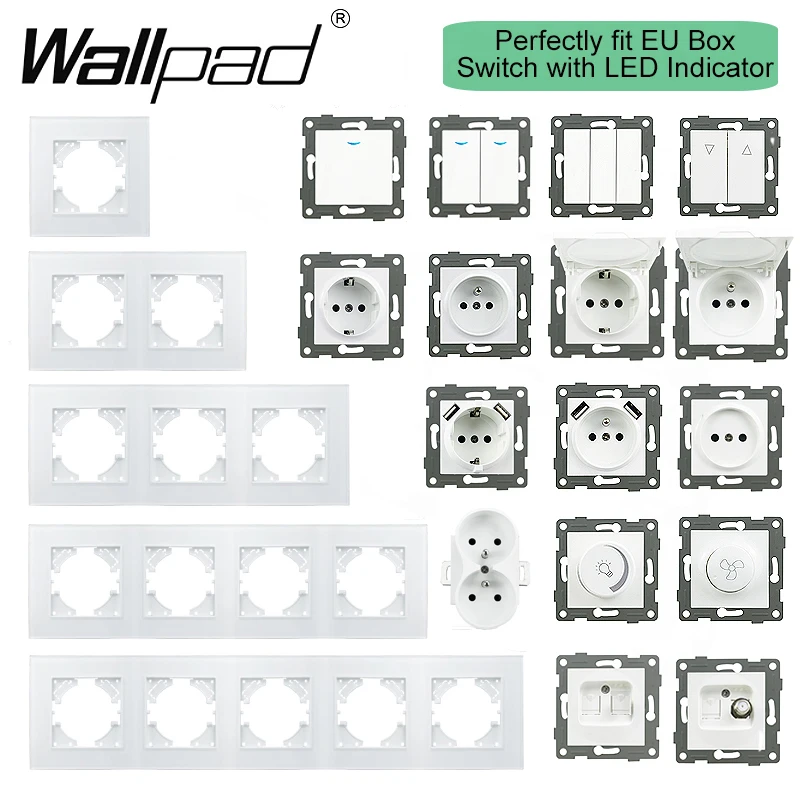 Wallpad Light switch with LED Dimmer EU Usb TypeC Wall Socket TV RJ45 Moduler and Glass Panel DIY Suitable for Round Box
Wallpad Light switch with LED Dimmer EU Usb TypeC Wall Socket TV RJ45 Moduler and Glass Panel DIY Suitable for Round Box