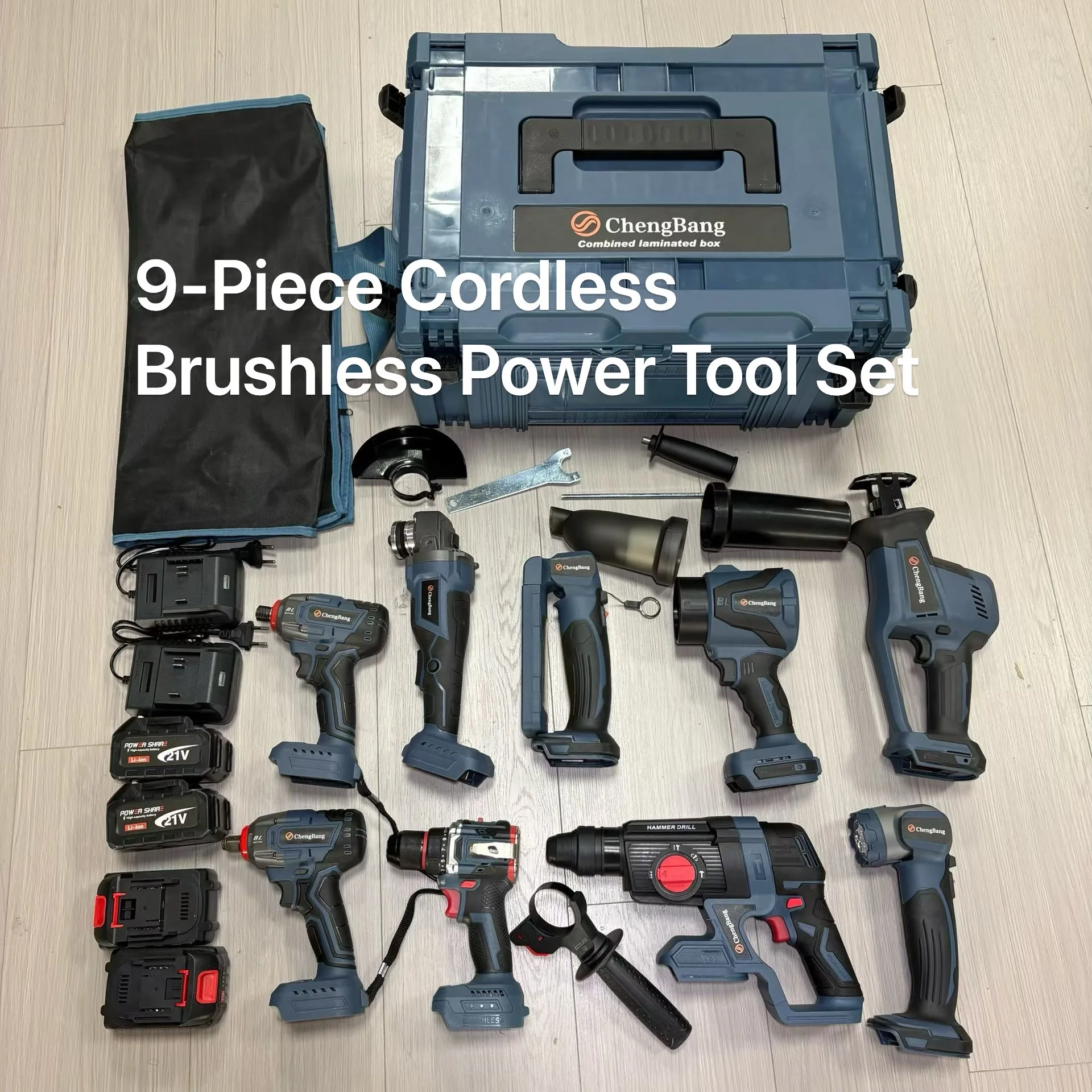 TT lithium battery tool brushless 9-piece set (260518B) (MT interface) (with scene application)
TT lithium battery tool brushless 9-piece set (260518B) (MT interface) (with scene application)