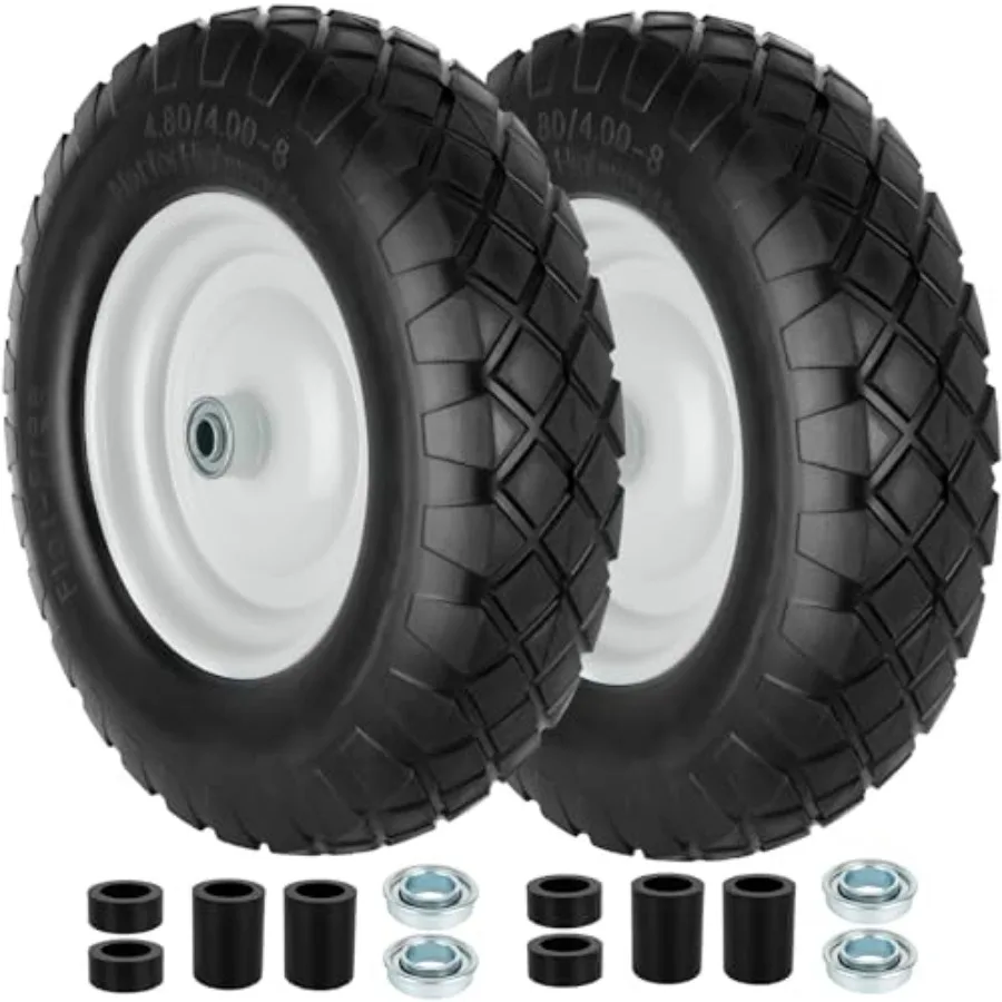 4.80/4.00-8 Tire and Wheel 16" Flat Free Solid Wheelbarrow Tire with 5/8"and3/4" Bearings 3" Hub 14"-16" Universal Fit Wheelbar
4.80/4.00-8 Tire and Wheel 16" Flat Free Solid Wheelbarrow Tire with 5/8"and3/4" Bearings 3" Hub 14"-16" Universal Fit Wheelbar