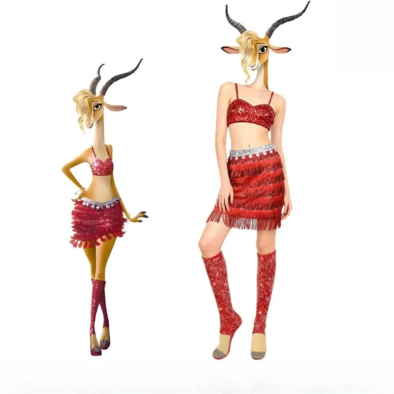 Платье для косплея Zootopia Gazelle 2025 | Красный сценический костюм для девочек и взрослых, наряд персонажа из евро-американского фильма
Платье для косплея Zootopia Gazelle 2025 | Красный сценический костюм для девочек и взрослых, наряд персонажа из евро-американского фильма
