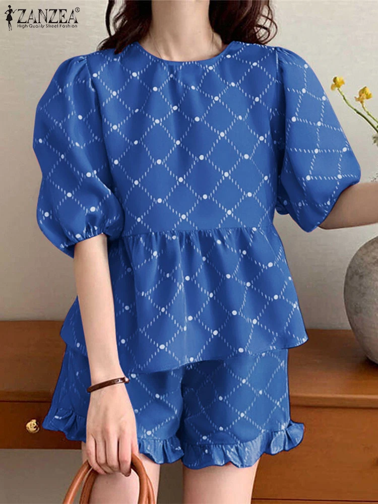 Summer Vintage Printed Two-piece Outfits Women Short Sets 2025 ZANZEA 2pcs Casual Loose Short Puff Sleeve Ruffle Tops and Shorts
Summer Vintage Printed Two-piece Outfits Women Short Sets 2025 ZANZEA 2pcs Casual Loose Short Puff Sleeve Ruffle Tops and Shorts