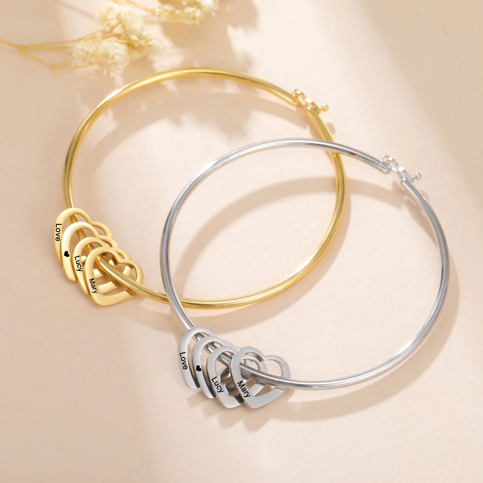 COOLTIME Custom Name Bracelet Stainless Steel Personalized Name Love Heart Pendant Bangle Gift for Her Jewelry
COOLTIME Custom Name Bracelet Stainless Steel Personalized Name Love Heart Pendant Bangle Gift for Her Jewelry