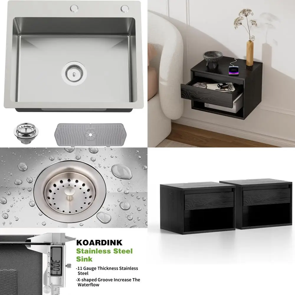 Stainless Steel 22x18 Inch Modern Single Bowl Kitchen Sink with Topmount Bar Sink Combo and Silicone Mat for Durable Use
Stainless Steel 22x18 Inch Modern Single Bowl Kitchen Sink with Topmount Bar Sink Combo and Silicone Mat for Durable Use