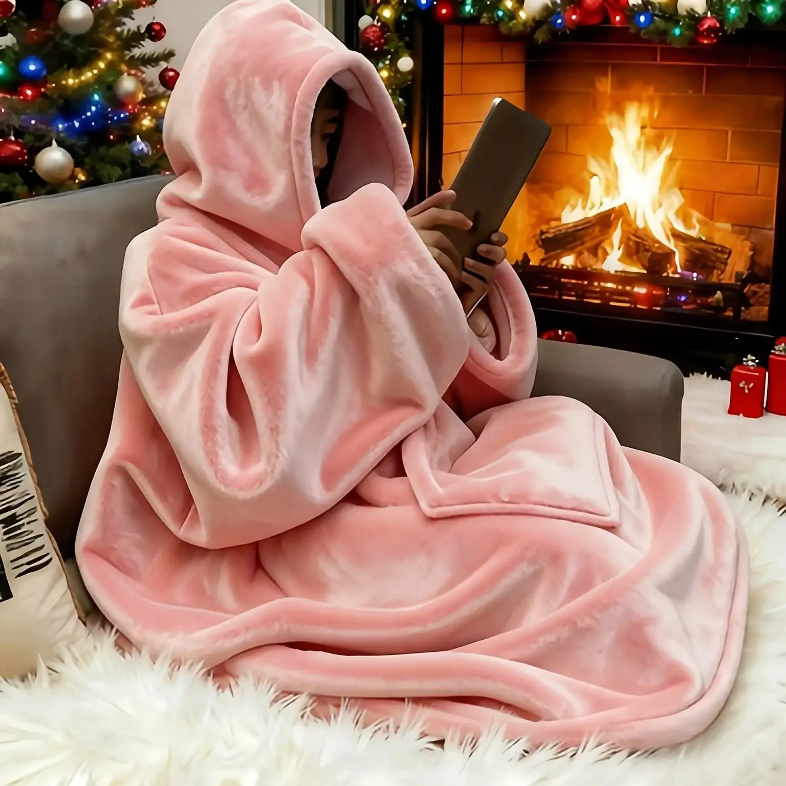Super Soft Reversible Hoodie Wearable Blanket Women Men, Oversized Blanket Sweatshirt Super Soft Warm And Comfortable Wearable Blanket Hoodie With Large Pockets For Adults
Super Soft Reversible Hoodie Wearable Blanket Women Men, Oversized Blanket Sweatshirt Super Soft Warm And Comfortable Wearable Blanket Hoodie With Large Pockets For Adults