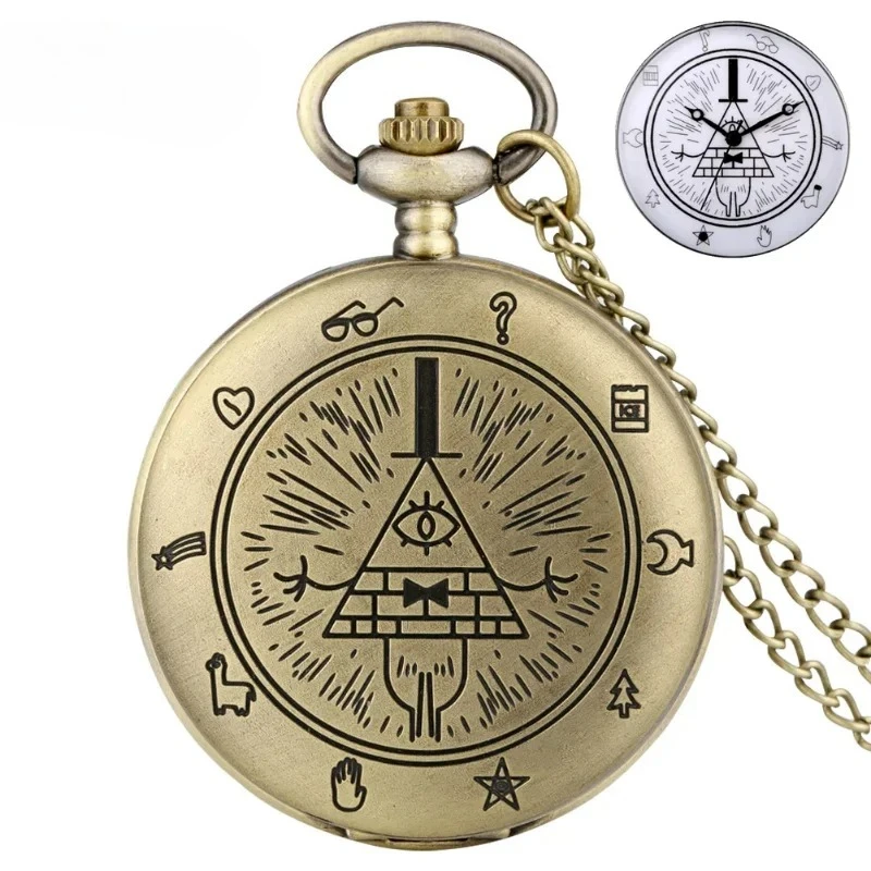 Anime Movie Gravity Fall Bill Cipher Time Gem Necklace Quartz Pocket Watch Weird Town Triangle One-Eyed Devil Pendant Chain Toy
Anime Movie Gravity Fall Bill Cipher Time Gem Necklace Quartz Pocket Watch Weird Town Triangle One-Eyed Devil Pendant Chain Toy