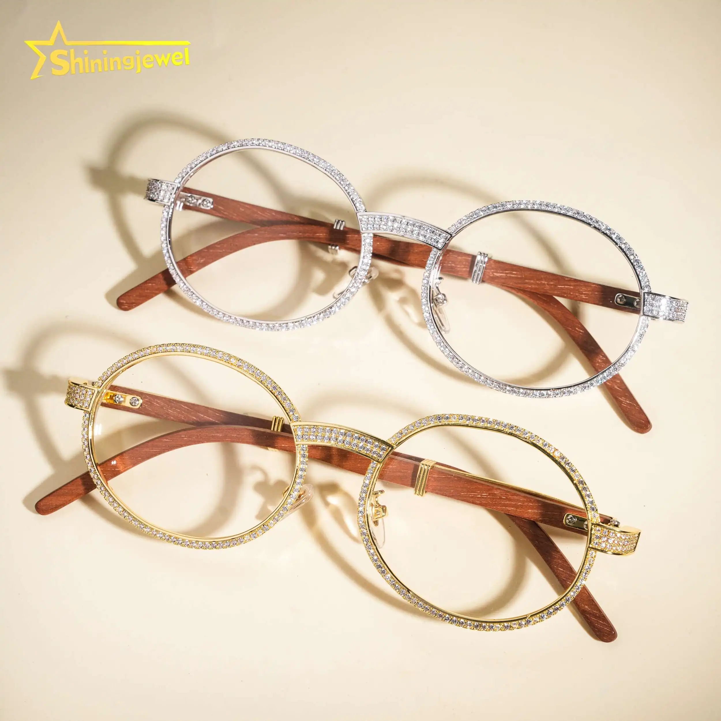 Iced Out CZ Diamond Jewelry Men Glasses Men Women Hip Hop Wooden Legs Brass Zirconia Diamond Sunglasses
Iced Out CZ Diamond Jewelry Men Glasses Men Women Hip Hop Wooden Legs Brass Zirconia Diamond Sunglasses