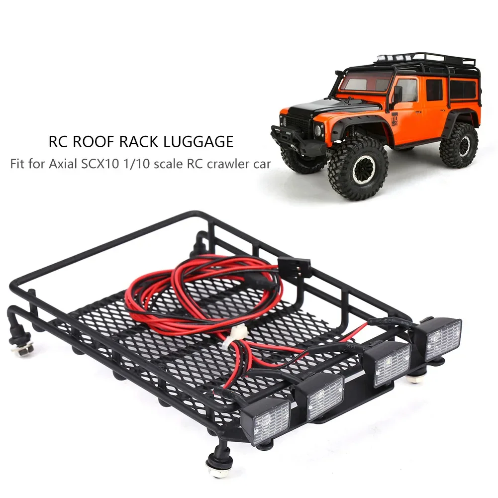 RC CAR Universal Climbing Car Roof Medium Luggage Rack with LED Light Square Suitable for axial flow SCX10 1/10 ratio
RC CAR Universal Climbing Car Roof Medium Luggage Rack with LED Light Square Suitable for axial flow SCX10 1/10 ratio