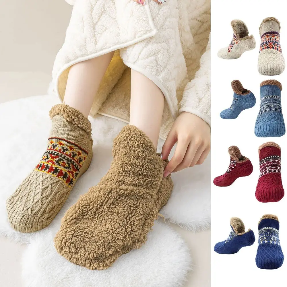 Breathable Plush Winter Floor Shoes Stripe Indoor Socks Coral Fleece Socks Ethnic style Non-slip Thicken Warm Socks Winter
Breathable Plush Winter Floor Shoes Stripe Indoor Socks Coral Fleece Socks Ethnic style Non-slip Thicken Warm Socks Winter