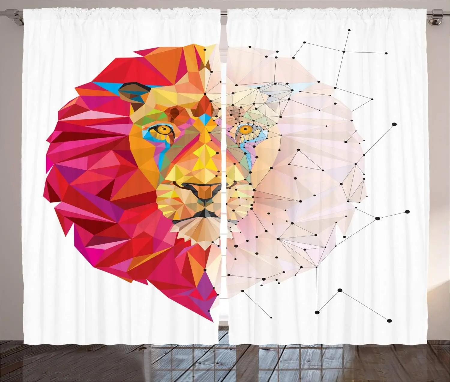 Colorful Geometric Lion Head Print Curtains for Living Room Bedroom Window Treatment Modern Home Decor
Colorful Geometric Lion Head Print Curtains for Living Room Bedroom Window Treatment Modern Home Decor