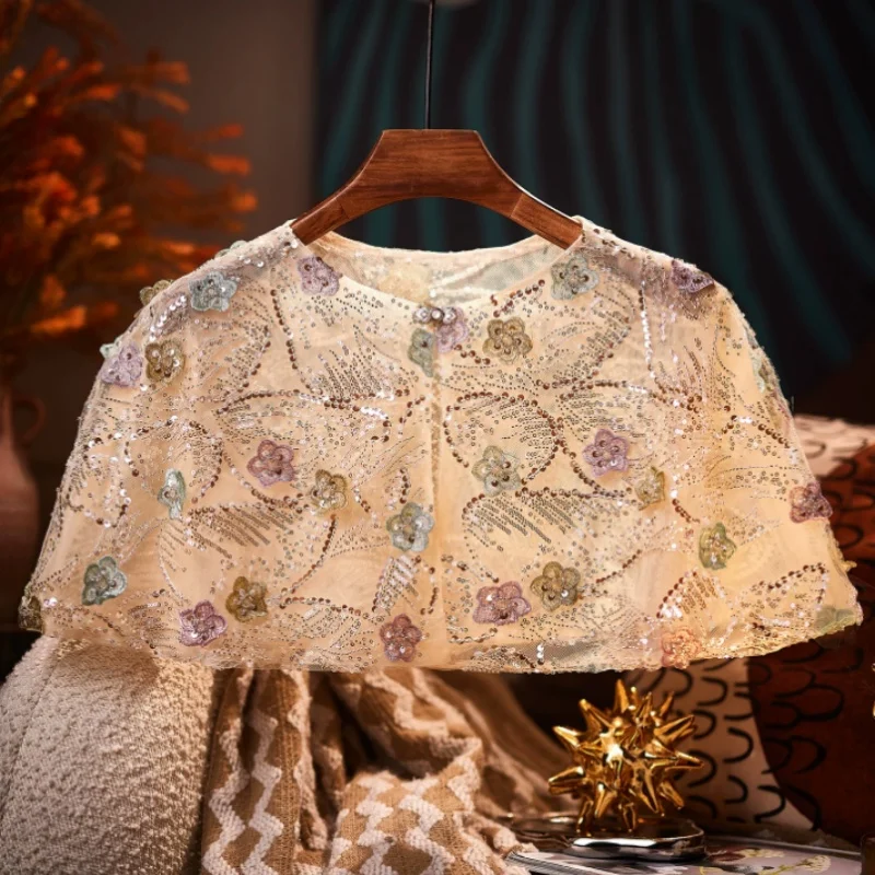 Versatile Three-Dimensional Color Handmade Flower Handmade Bead Embroidered Shawl
Versatile Three-Dimensional Color Handmade Flower Handmade Bead Embroidered Shawl