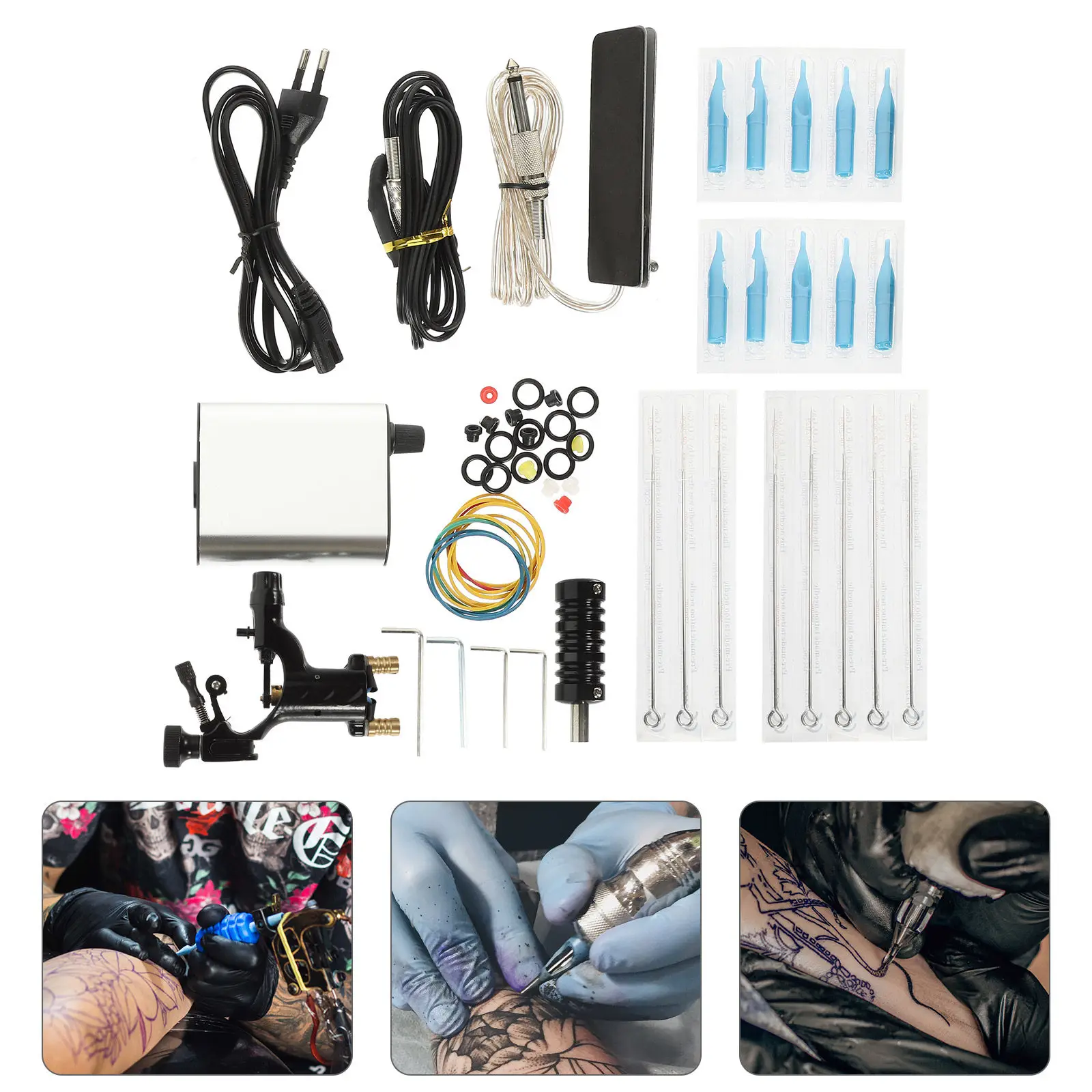 1 комплект профессионального набора для татуировки: надежная роторная машинка для татуировки с полным комплектом аксессуаров для гладкого нанесения татуировок, вилка стандарта ЕС
1 комплект профессионального набора для татуировки: надежная роторная машинка для татуировки с полным комплектом аксессуаров для гладкого нанесения татуировок, вилка стандарта ЕС