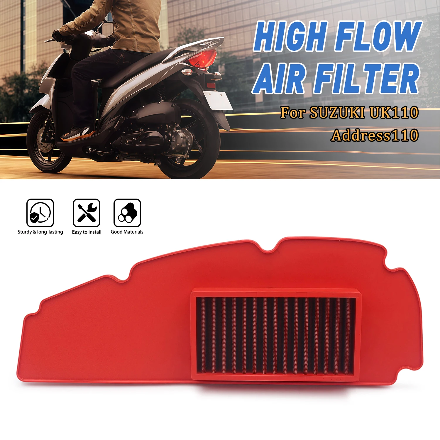 Motorcycle Parts Engine Air Cleaner For SUZUKI UK110 Address110 2015 2016 2017 2018 2019 2020 2021 Air Filter
Motorcycle Parts Engine Air Cleaner For SUZUKI UK110 Address110 2015 2016 2017 2018 2019 2020 2021 Air Filter