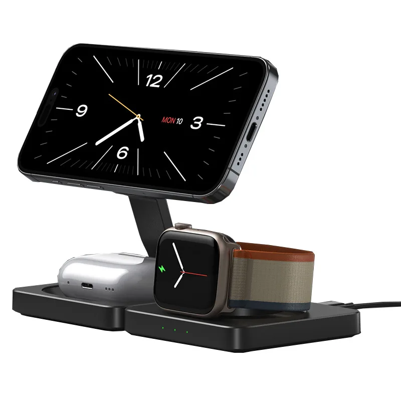 Складная подставка для телефона для iPhone 16, 15, 14, 13, 12, Pro Max, Apple Watch 10/9/8/7/6 AirPods 3/2, беспроводная зарядная станция
Складная подставка для телефона для iPhone 16, 15, 14, 13, 12, Pro Max, Apple Watch 10/9/8/7/6 AirPods 3/2, беспроводная зарядная станция