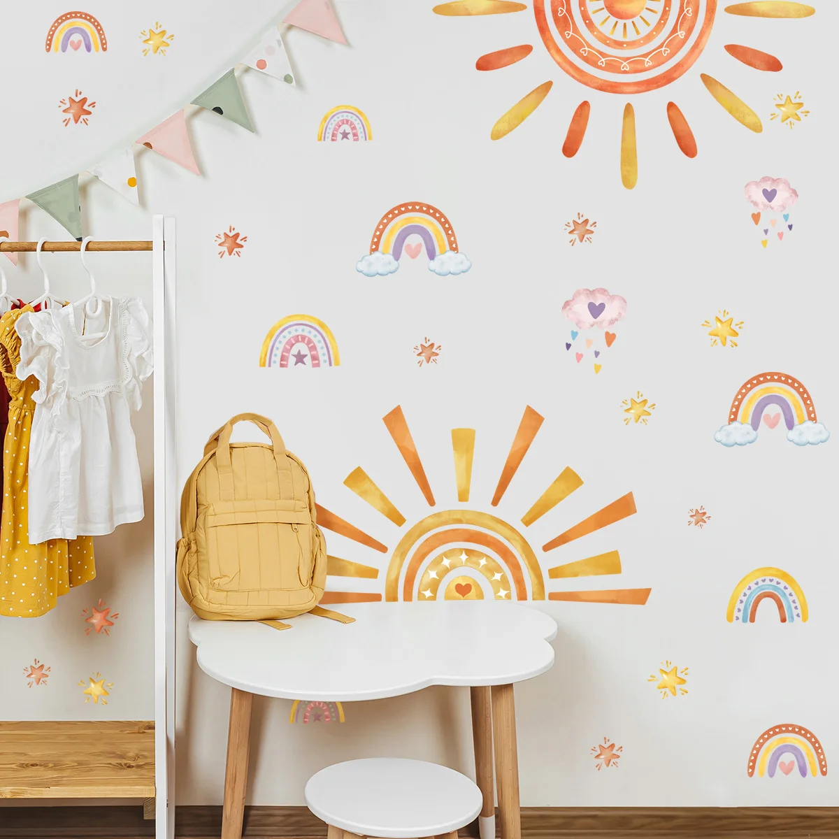 2pcs Creative Rainbow Sun Star Cartoon Wall Stickers Background Wall Living Room Home Decorative Wall Stickers Wallpaper Ms6243
2pcs Creative Rainbow Sun Star Cartoon Wall Stickers Background Wall Living Room Home Decorative Wall Stickers Wallpaper Ms6243