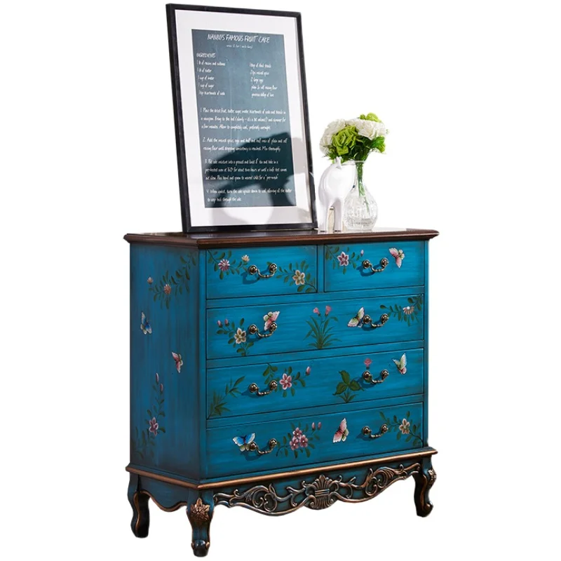Painted furniture American Mediterranean blue solid wood 5 chest cabinets old carved lockers decorative cabinets
Painted furniture American Mediterranean blue solid wood 5 chest cabinets old carved lockers decorative cabinets
