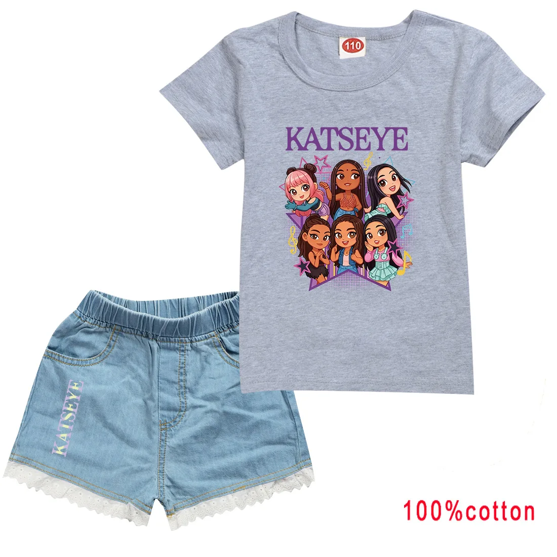 Trendy KATSEYE Print Clothes Kids 2026 Summer T-shirt Denim Jeans 2pcs Sets Toddler Girls Outfits Boys Short Sleeve Tracksuits
Trendy KATSEYE Print Clothes Kids 2026 Summer T-shirt Denim Jeans 2pcs Sets Toddler Girls Outfits Boys Short Sleeve Tracksuits