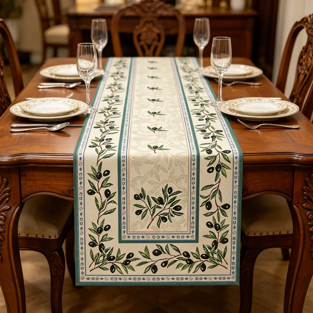 1pc Olive Branch Pattern Border Table Runner Ideal for Dining Table Sideboard Cabinet and Living Room Home Decor
1pc Olive Branch Pattern Border Table Runner Ideal for Dining Table Sideboard Cabinet and Living Room Home Decor