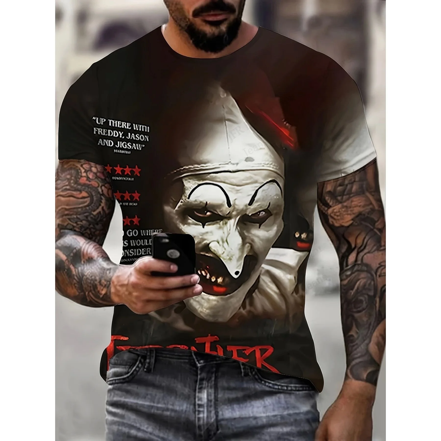 Horrror Terrifier 3D Print T-irt Men Women loween Ciwalk Cleanfit PU Leather Svel Nine Points Sve T-irt
Horrror Terrifier 3D Print T-irt Men Women loween Ciwalk Cleanfit PU Leather Svel Nine Points Sve T-irt
