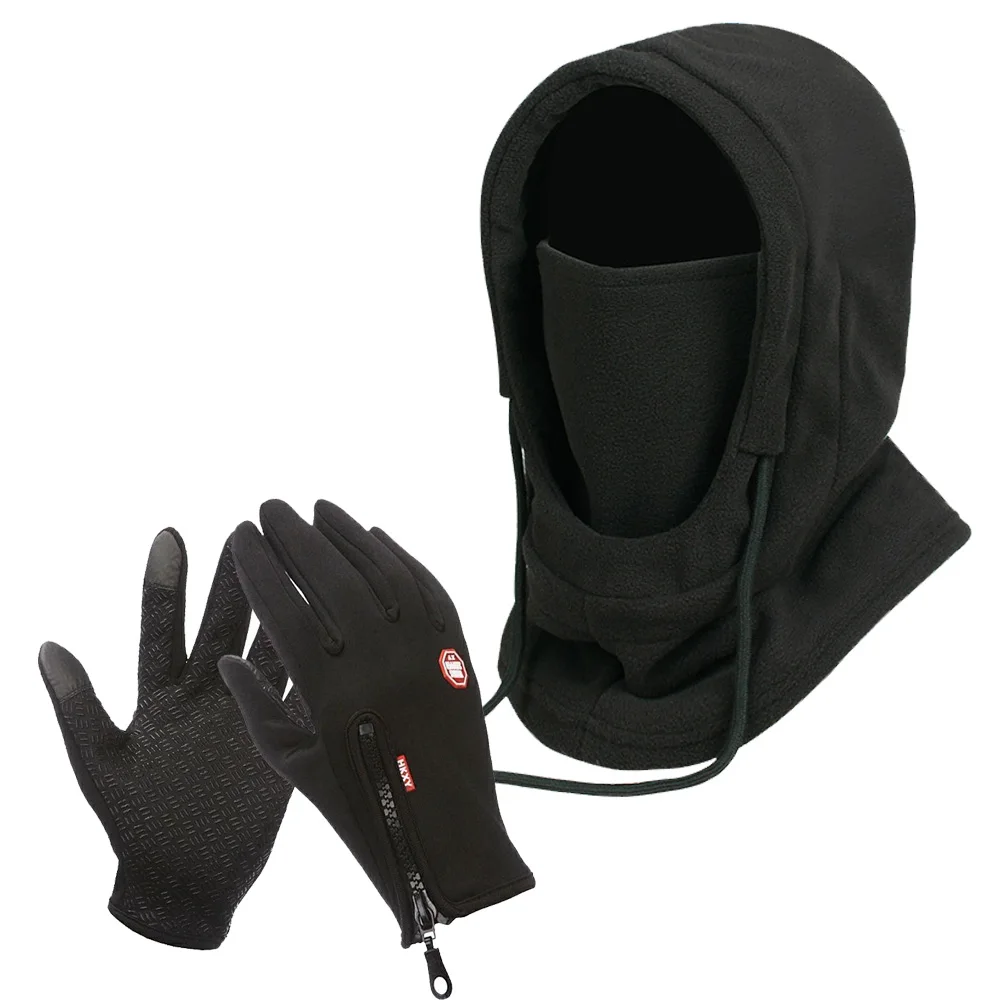 Face mask, neck gaiter, one-piece fleece hood with non-slip fleece silicone gloves winter cold-proof set
Face mask, neck gaiter, one-piece fleece hood with non-slip fleece silicone gloves winter cold-proof set