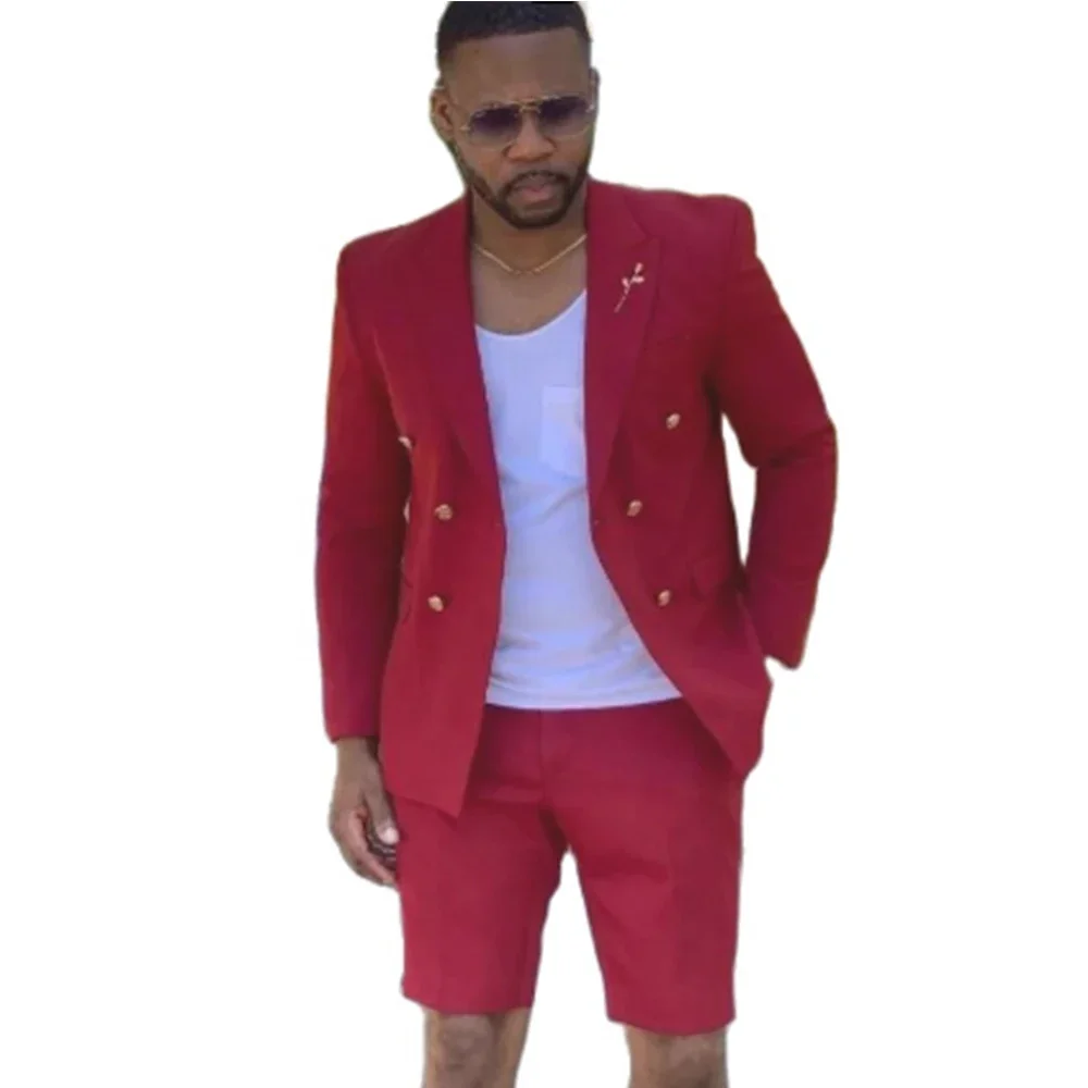 Men's Suits Summer Red Blazer Double Breasted Men With Short Pant Wedding Groom Prom Party Terno Masculino For Man Jacket
Men's Suits Summer Red Blazer Double Breasted Men With Short Pant Wedding Groom Prom Party Terno Masculino For Man Jacket
