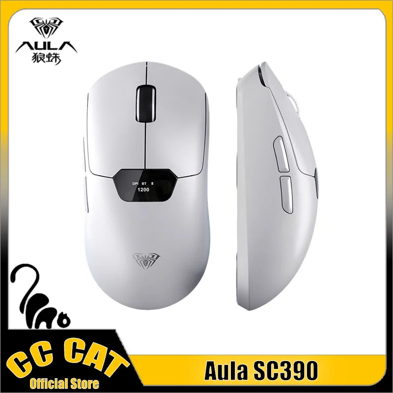 Aula SC390 Wireless Mouse Three Mode With Screen PAW3311 Lightweight Gaming Mouse Ergonomics 400mAh Custom PC Gamer Accessories
Aula SC390 Wireless Mouse Three Mode With Screen PAW3311 Lightweight Gaming Mouse Ergonomics 400mAh Custom PC Gamer Accessories