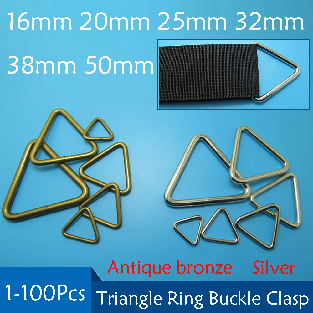 1-100Pcs Triangular Loop Open Bag Rings Metal Buckles Hardware For Webbing 16mm 20mm 25mm 32mm 38mm 50mm
1-100Pcs Triangular Loop Open Bag Rings Metal Buckles Hardware For Webbing 16mm 20mm 25mm 32mm 38mm 50mm