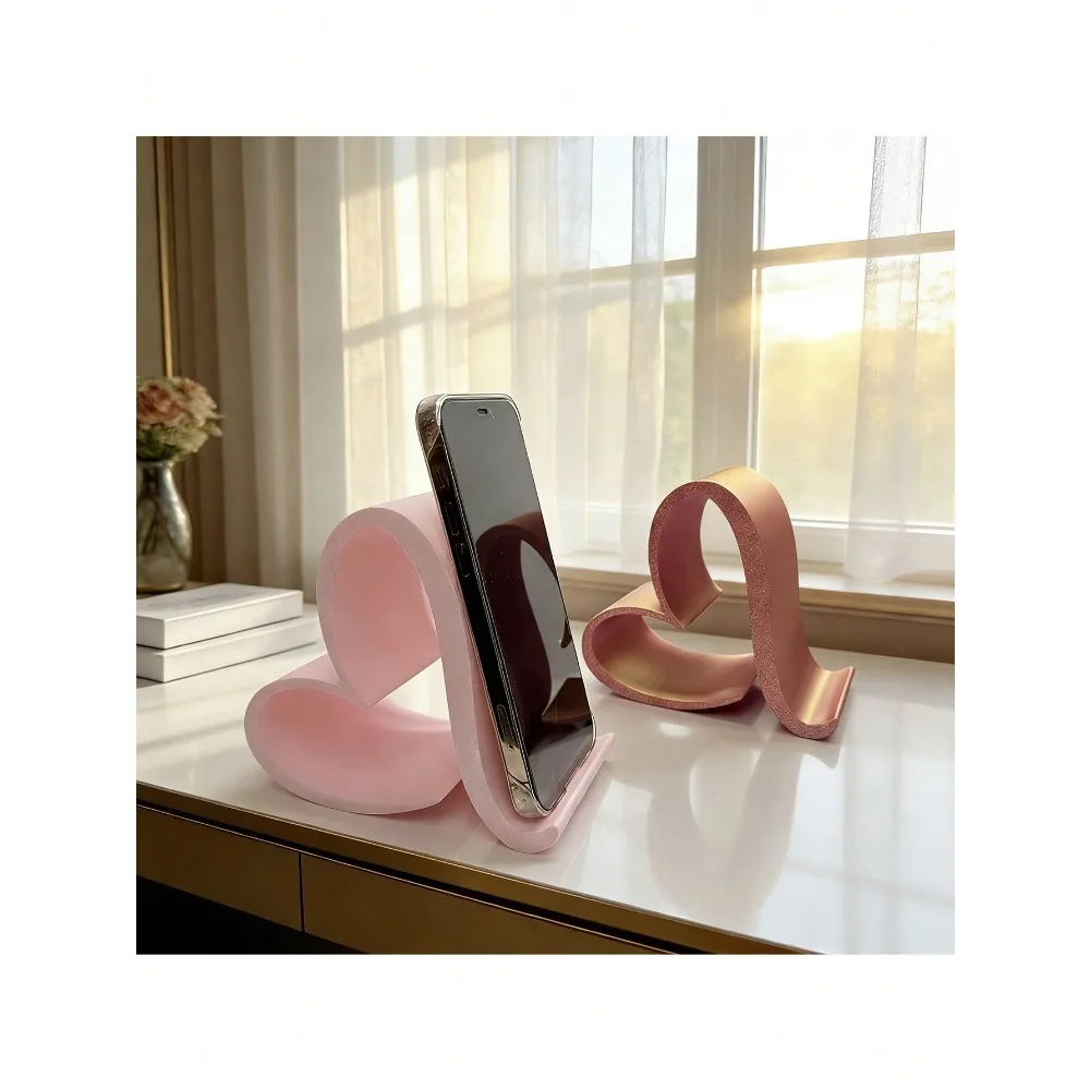 1pc Heart-Shaped Phone Holder | 3D Printed Universal Tablet Stand, Home/Office/Party Decor, Valentine's/Christmas Creative Gift, No Power Needed, Suitable For Tech Enthusiasts
1pc Heart-Shaped Phone Holder | 3D Printed Universal Tablet Stand, Home/Office/Party Decor, Valentine's/Christmas Creative Gift, No Power Needed, Suitable For Tech Enthusiasts